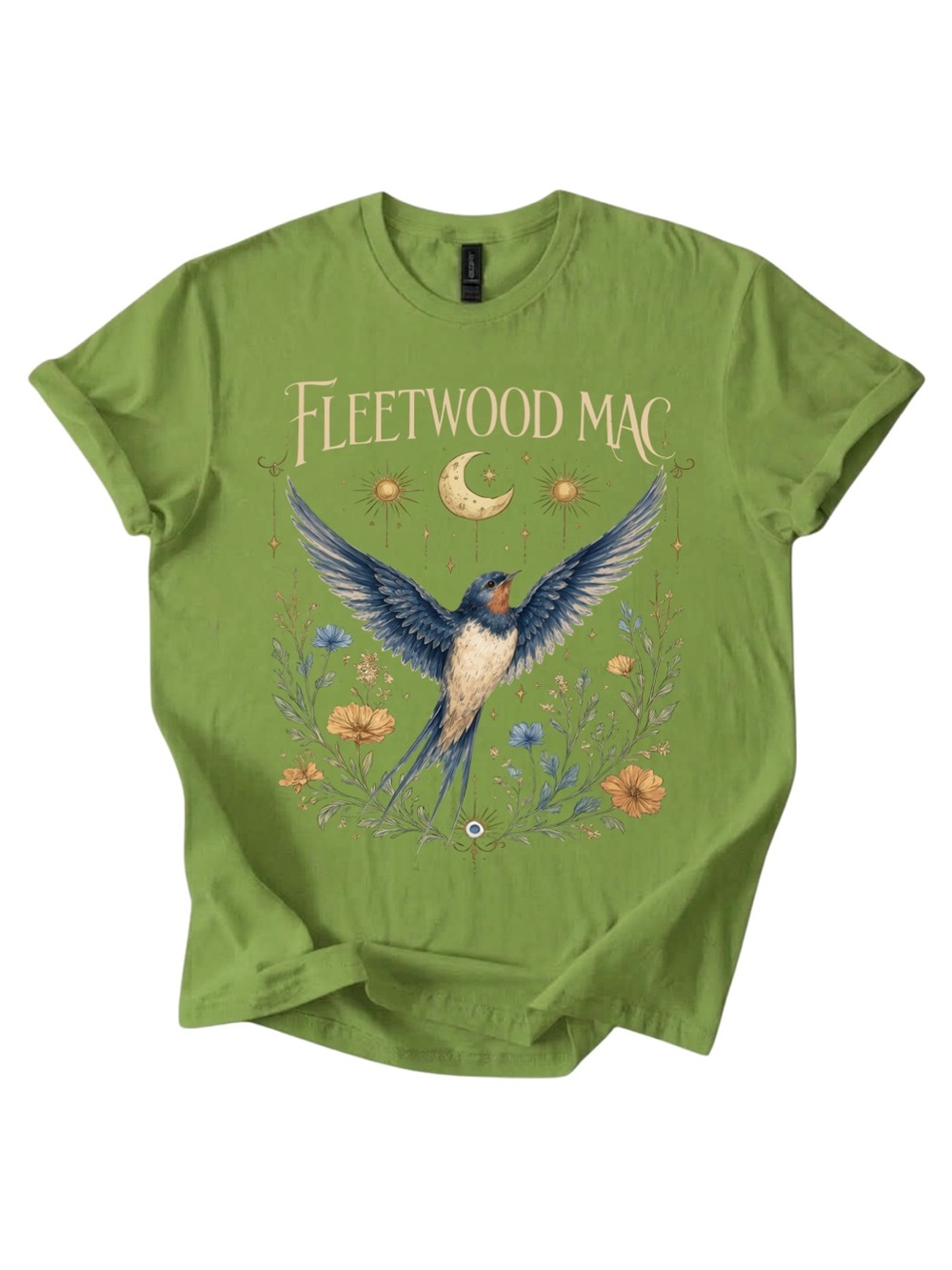 Gildan Fleetwood Mac Green Bird Graphic Tee